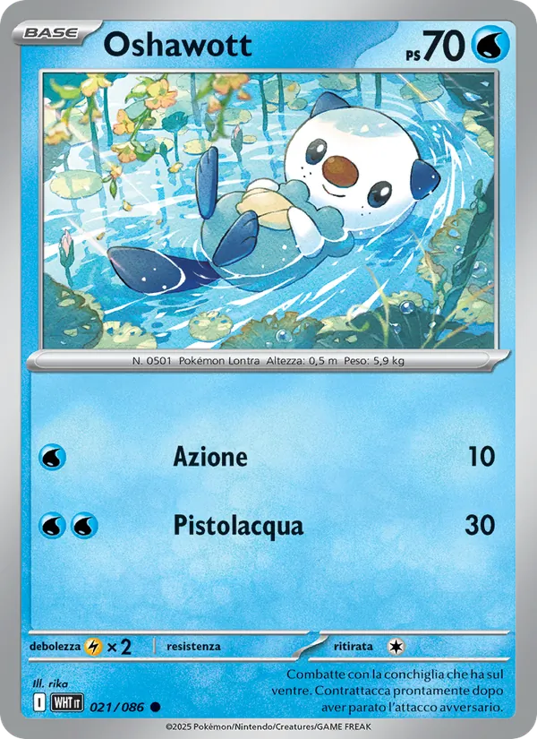 Carta Oshawott dell'espansione Fuoco Bianco, numero 021/86