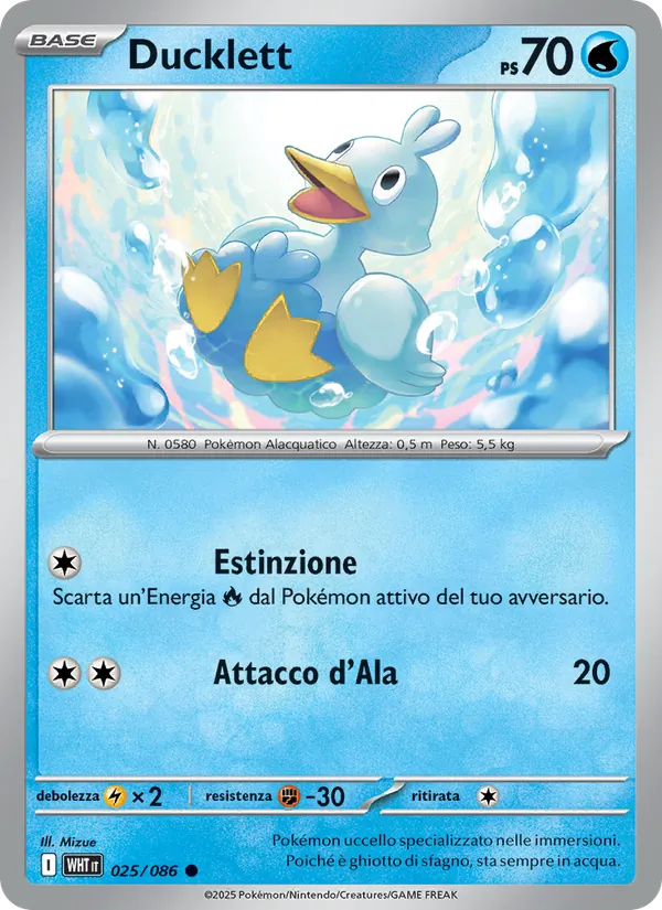 Carta Ducklett dell'espansione Fuoco Bianco, numero 025/86