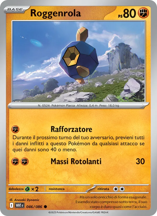 Carta Roggenrola dell'espansione Fuoco Bianco, numero 046/86