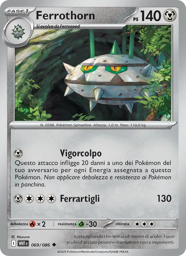 Carta Ferrothorn dell'espansione Fuoco Bianco, numero 069/86