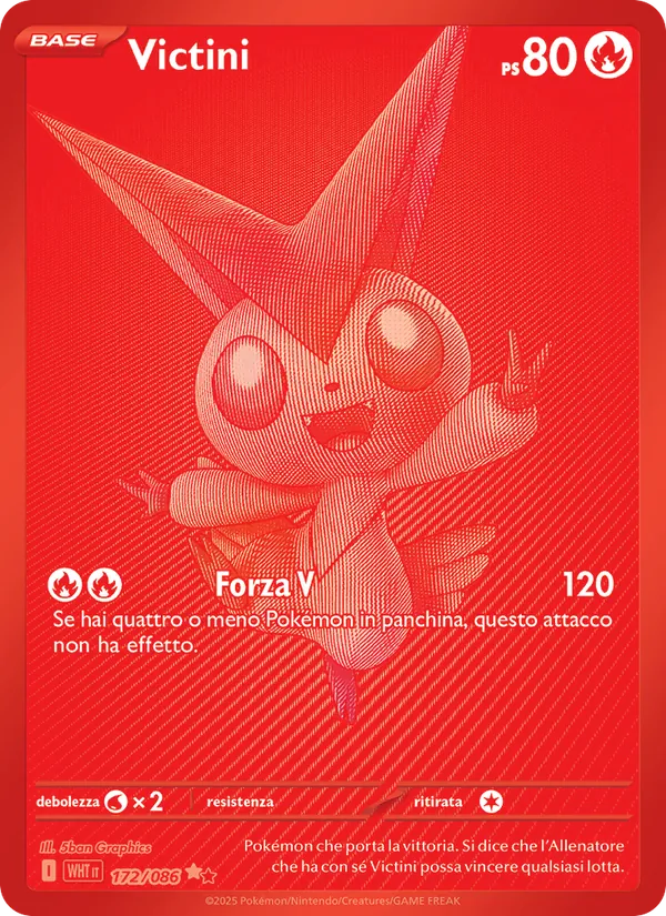 Carta Victini dell'espansione Fuoco Bianco, numero 172/86
