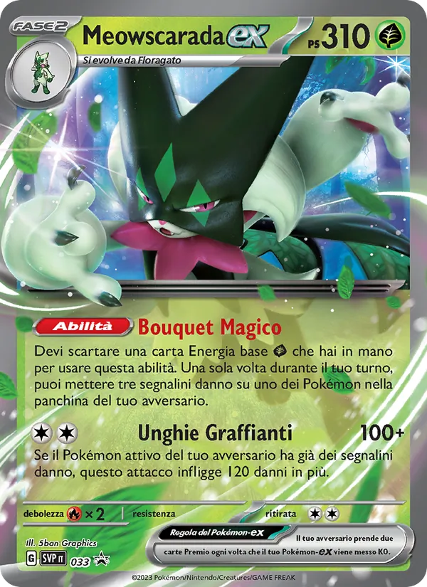 Carta Meowscarada-ex dell'espansione SVP Black Star Promos, numero 033/225