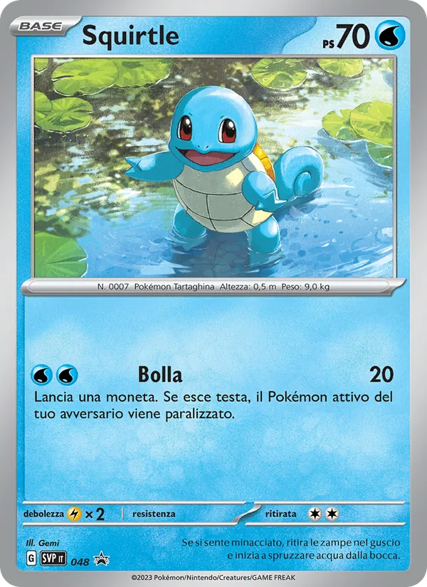 Carta Squirtle dell'espansione SVP Black Star Promos, numero 048/225