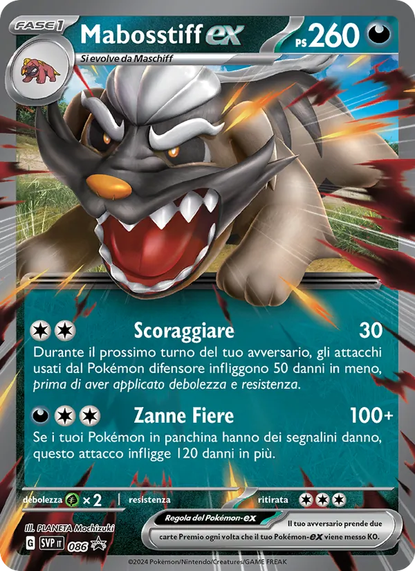 Carta Mabosstiff-ex dell'espansione SVP Black Star Promos, numero 086/225