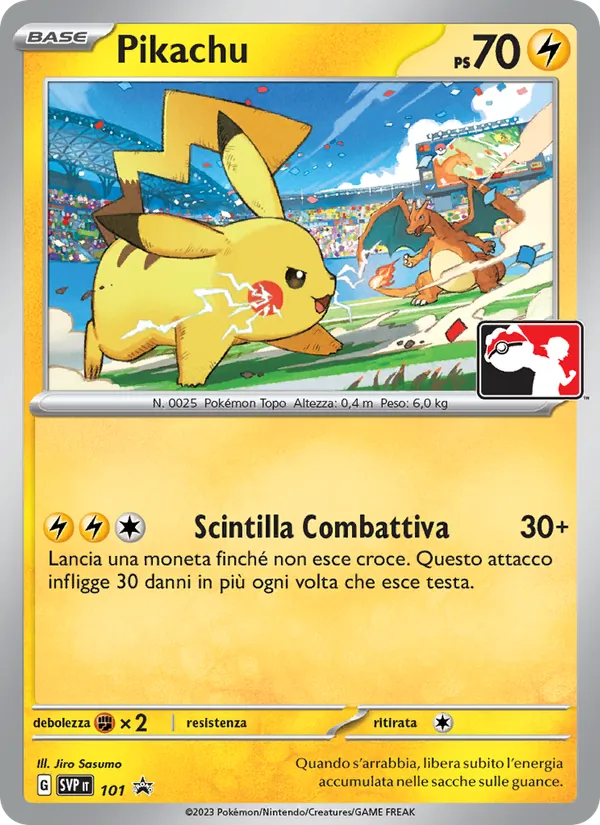 Carta Pikachu dell'espansione SVP Black Star Promos, numero 101/225