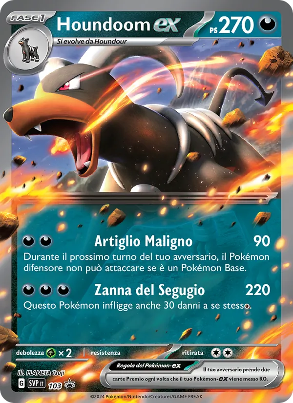Carta Houndoom-ex dell'espansione SVP Black Star Promos, numero 103/225