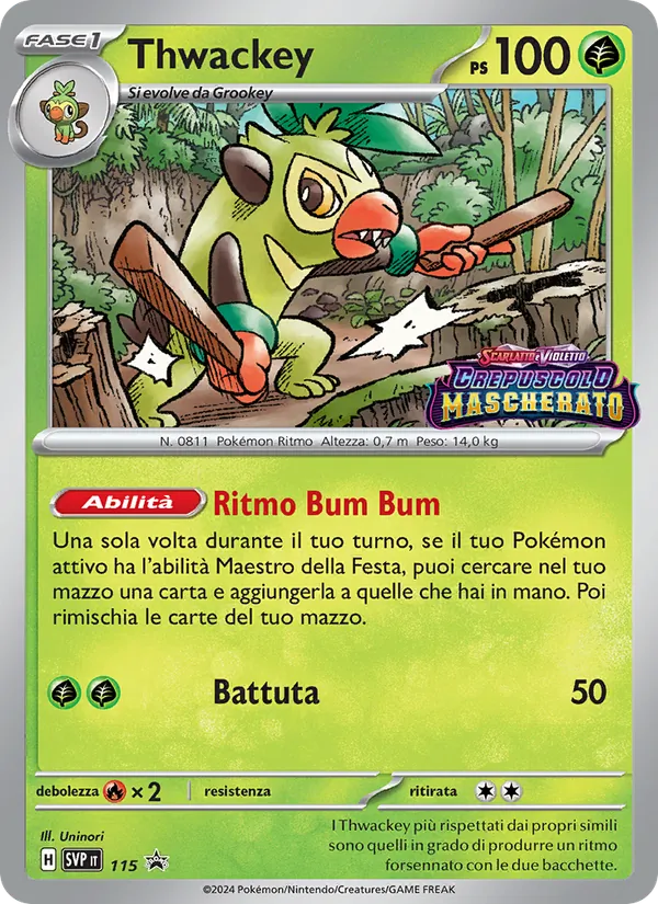 Carta Thwackey dell'espansione SVP Black Star Promos, numero 115/225