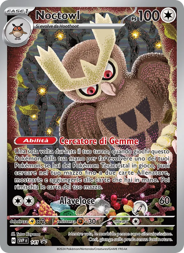 Carta Noctowl dell'espansione SVP Black Star Promos, numero 141/225