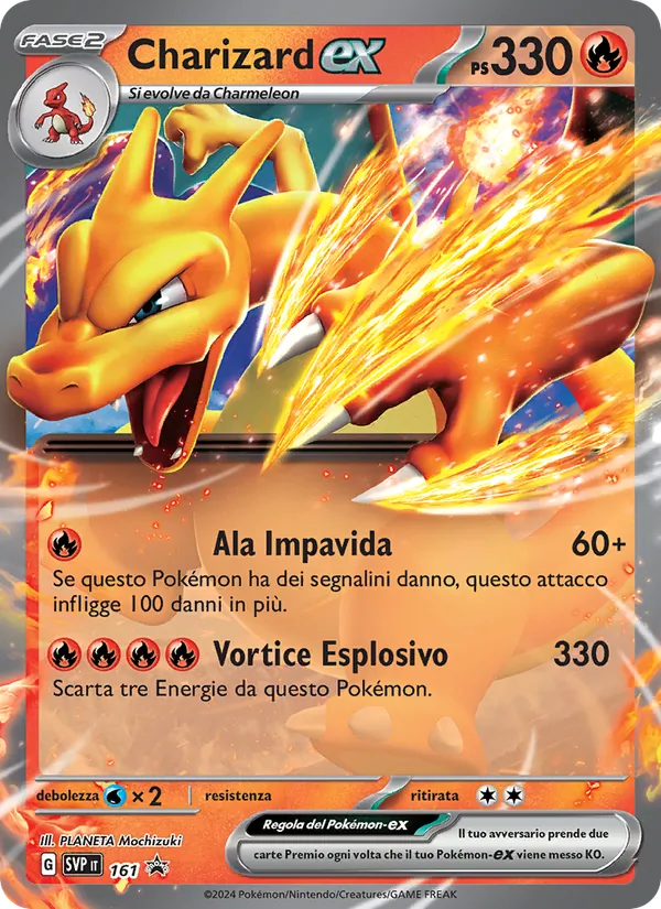 Carta Charizard-ex dell'espansione SVP Black Star Promos, numero 161/225
