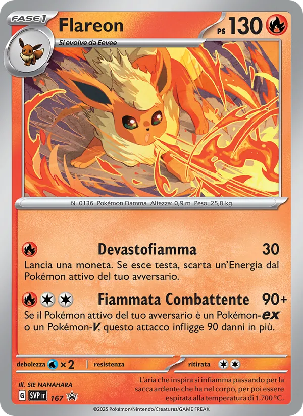Carta Flareon dell'espansione SVP Black Star Promos, numero 167/225