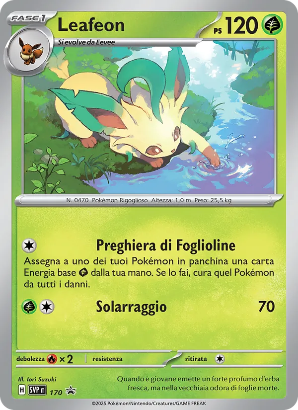 Carta Leafeon dell'espansione SVP Black Star Promos, numero 170/225