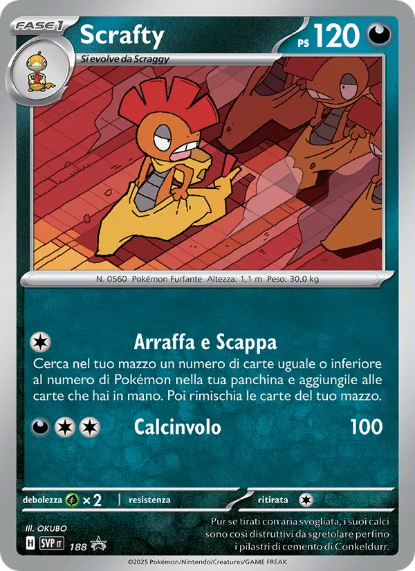 Carta Scrafty dell'espansione SVP Black Star Promos, numero 188/225