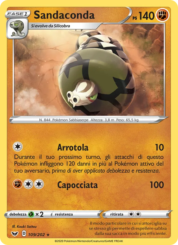 Carta Sandaconda dell'espansione Spada e Scudo, numero 109/202