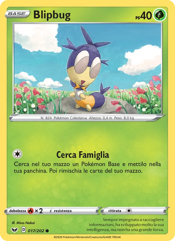 Carta Blipbug dell'espansione Spada e Scudo, numero 17/202
