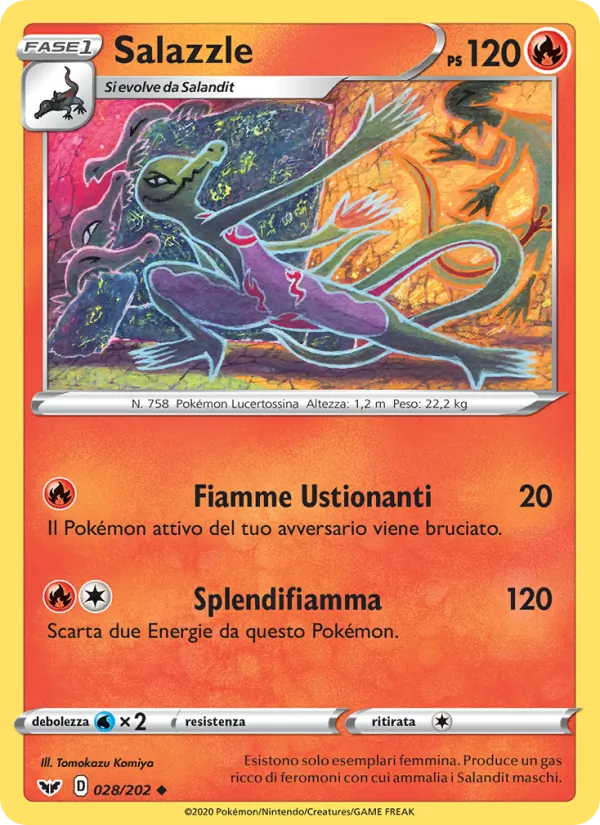 Carta Salazzle dell'espansione Spada e Scudo, numero 28/202