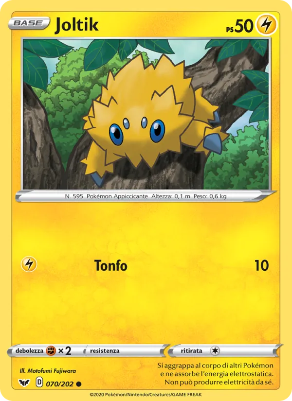 Carta Joltik dell'espansione Spada e Scudo, numero 70/202