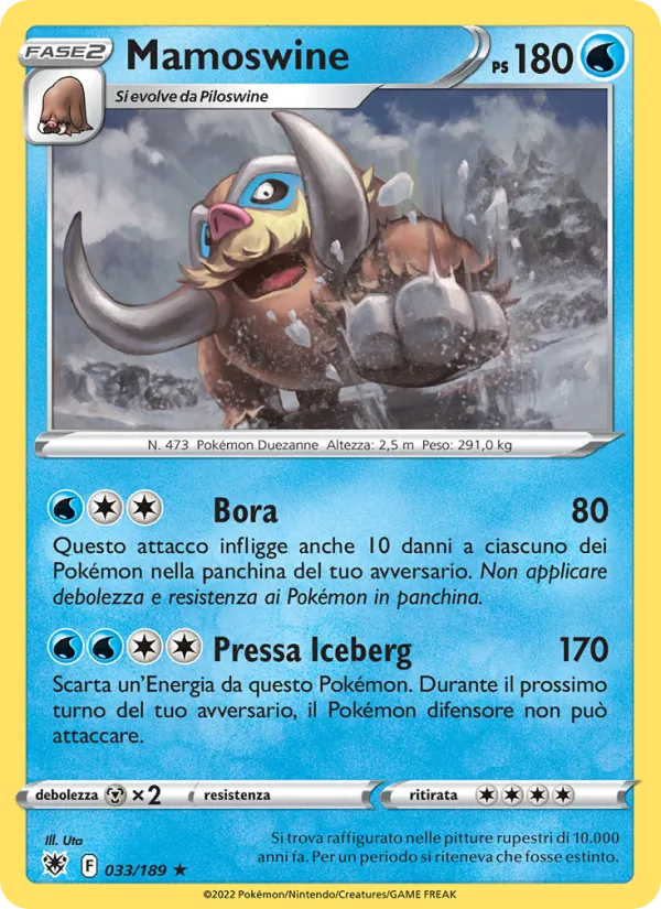 Carta Mamoswine dell'espansione Lucentezza Siderale, numero 033/189