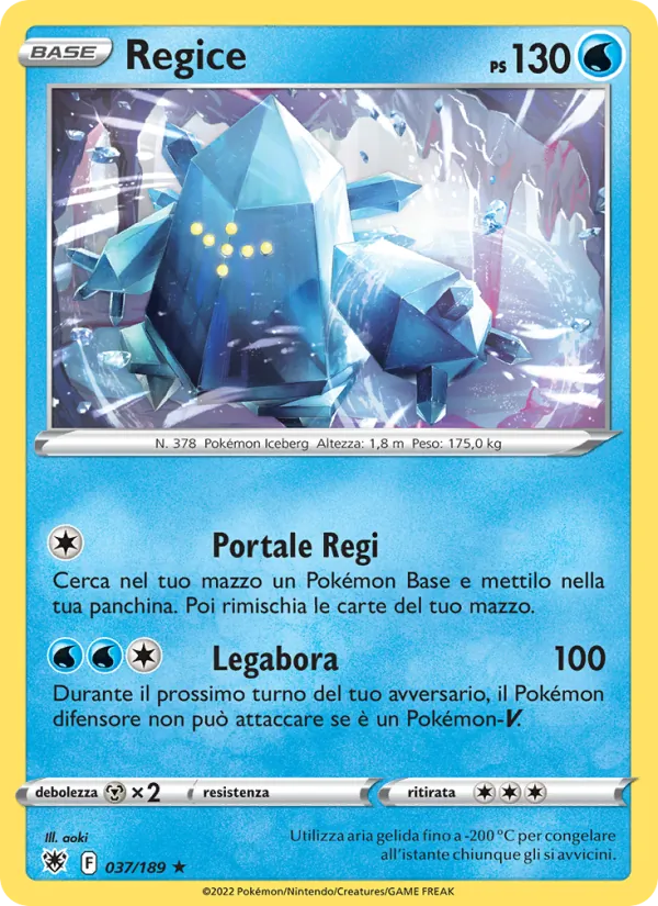 Carta Regice dell'espansione Lucentezza Siderale, numero 037/189