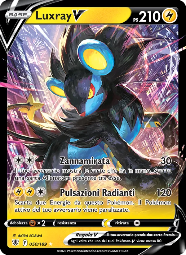Carta Luxray V dell'espansione Lucentezza Siderale, numero 050/189