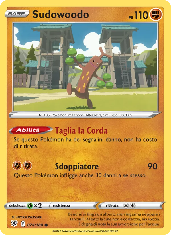 Carta Sudowoodo dell'espansione Lucentezza Siderale, numero 074/189