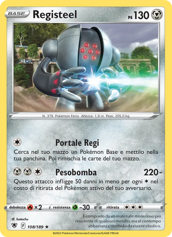 Carta Registeel dell'espansione Lucentezza Siderale, numero 108/189