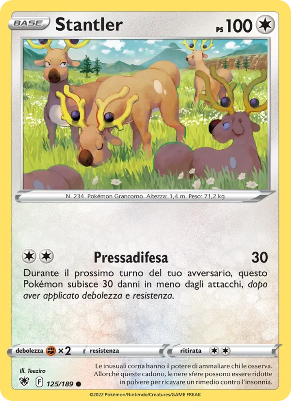 Carta Stantler dell'espansione Lucentezza Siderale, numero 125/189