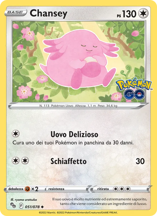 Carta Chansey dell'espansione Pokémon GO, numero 051/78