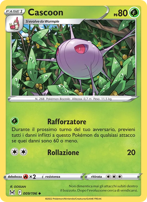 Carta Cascoon dell'espansione Origine Perduta, numero 009/196