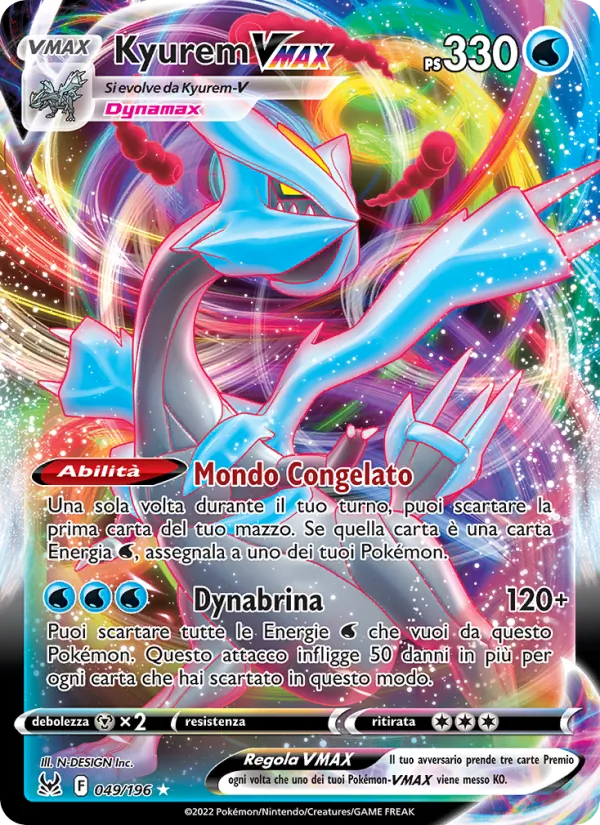 Carta Kyurem VMAX dell'espansione Origine Perduta, numero 049/196