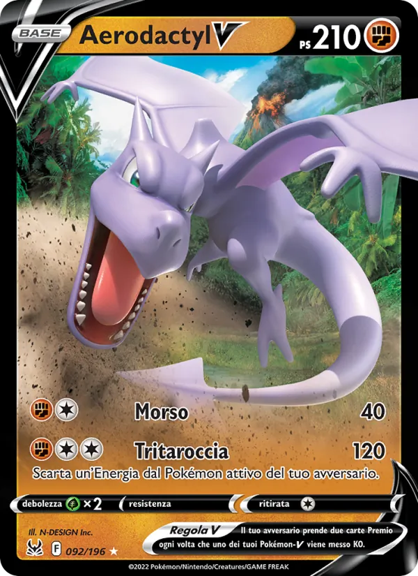 Carta Aerodactyl V dell'espansione Origine Perduta, numero 092/196