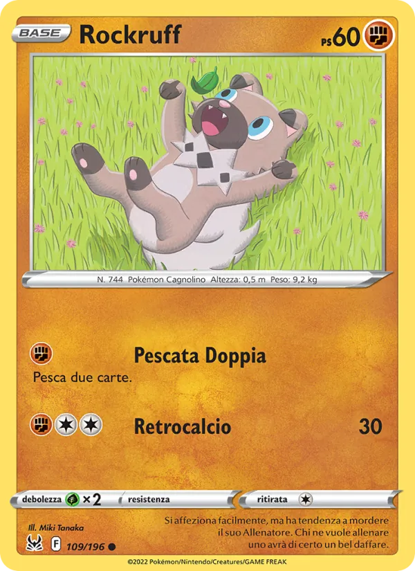 Carta Rockruff dell'espansione Origine Perduta, numero 109/196