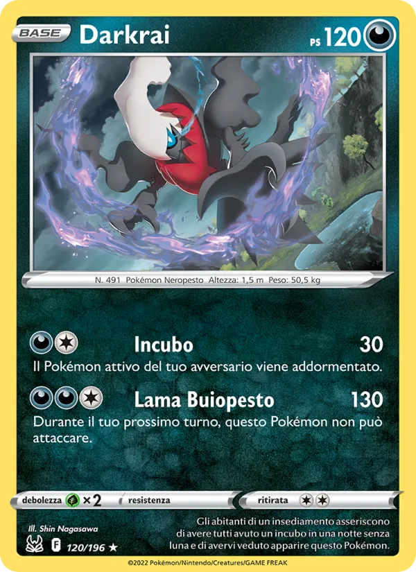 Carta Darkrai dell'espansione Origine Perduta, numero 120/196