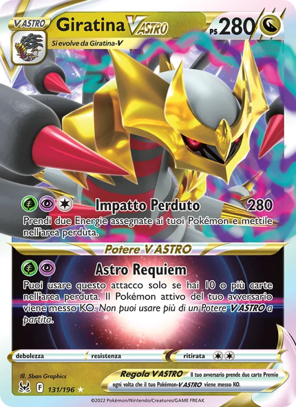 Carta Giratina V ASTRO dell'espansione Origine Perduta, numero 131/196