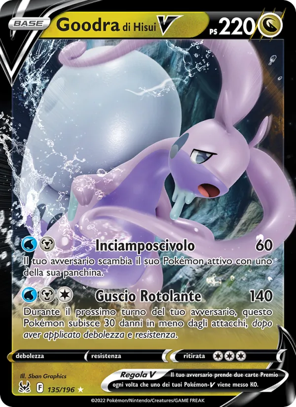 Carta Goodra di Hisui V dell'espansione Origine Perduta, numero 135/196