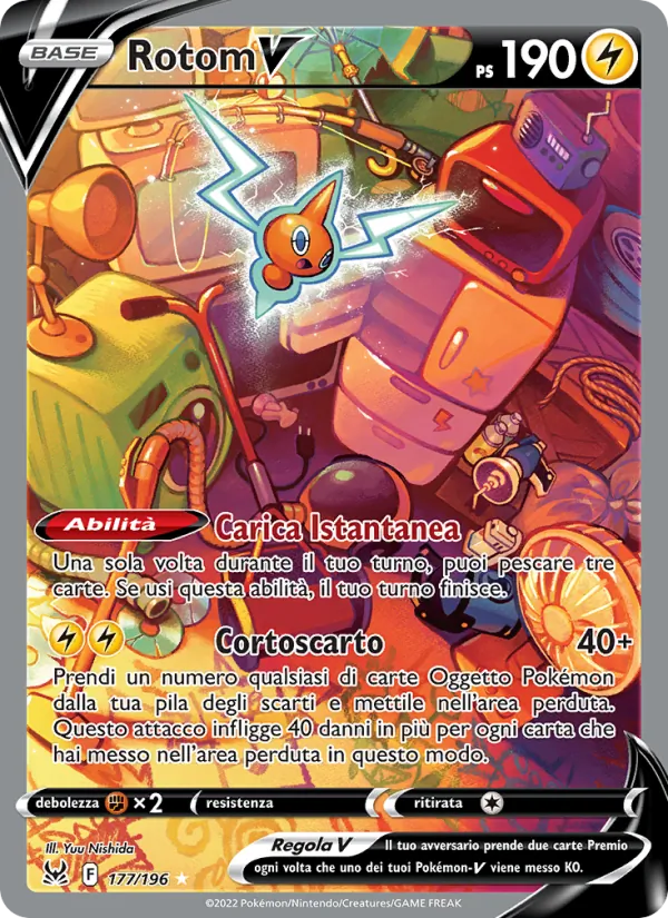 Carta Rotom V dell'espansione Origine Perduta, numero 177/196