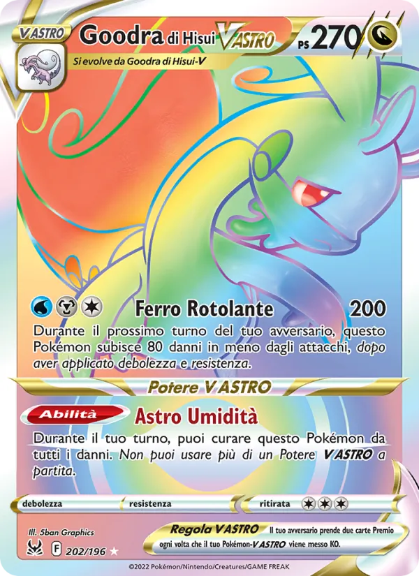 Carta Goodra di Hisui V ASTRO dell'espansione Origine Perduta, numero 202/196