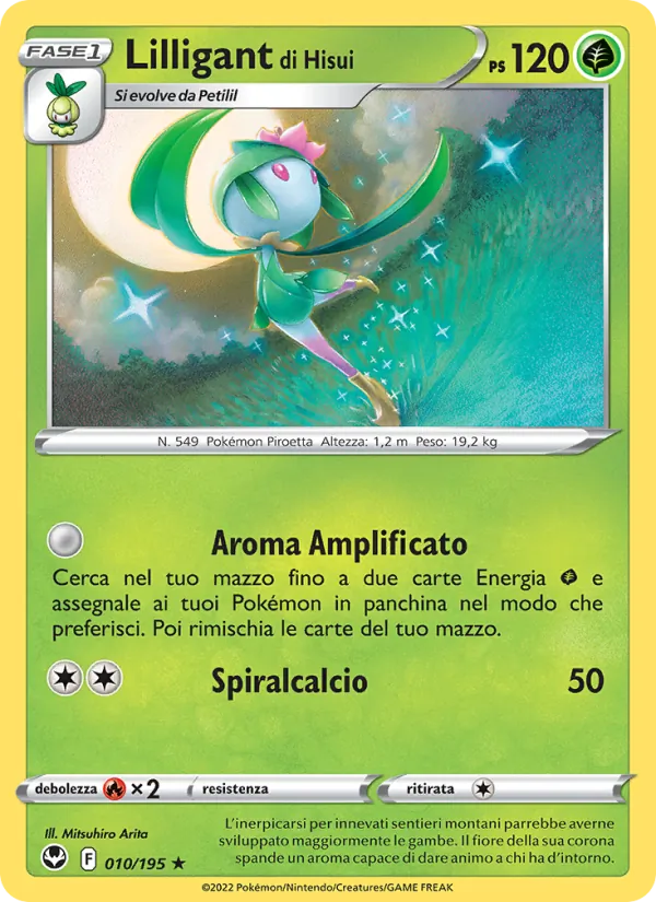 Carta Lilligant di Hisui dell'espansione Tempesta Argentata, numero 010/195