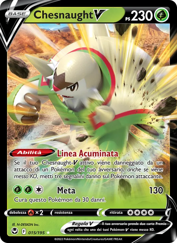 Carta Chesnaught V dell'espansione Tempesta Argentata, numero 015/195