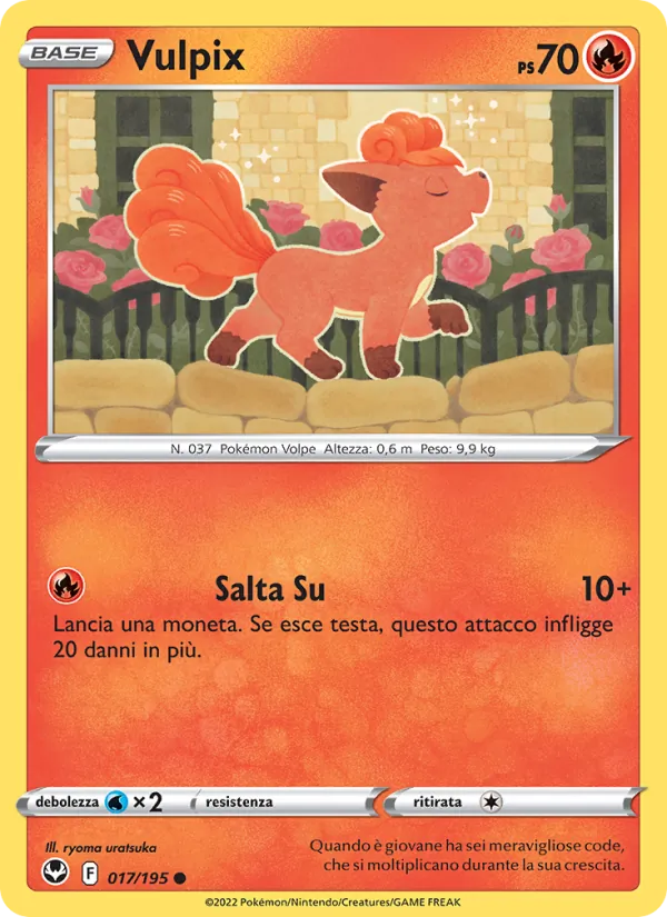 Carta Vulpix dell'espansione Tempesta Argentata, numero 017/195