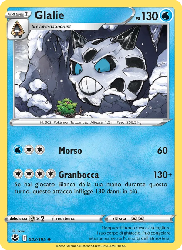 Carta Glalie dell'espansione Tempesta Argentata, numero 042/195
