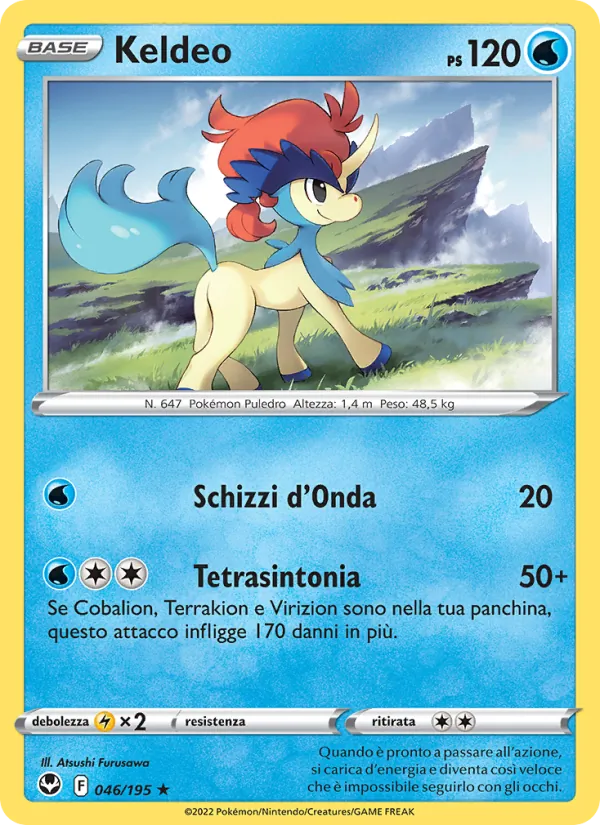 Carta Keldeo dell'espansione Tempesta Argentata, numero 046/195