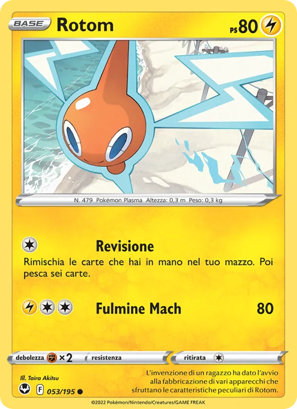 Carta Rotom dell'espansione Tempesta Argentata, numero 053/195
