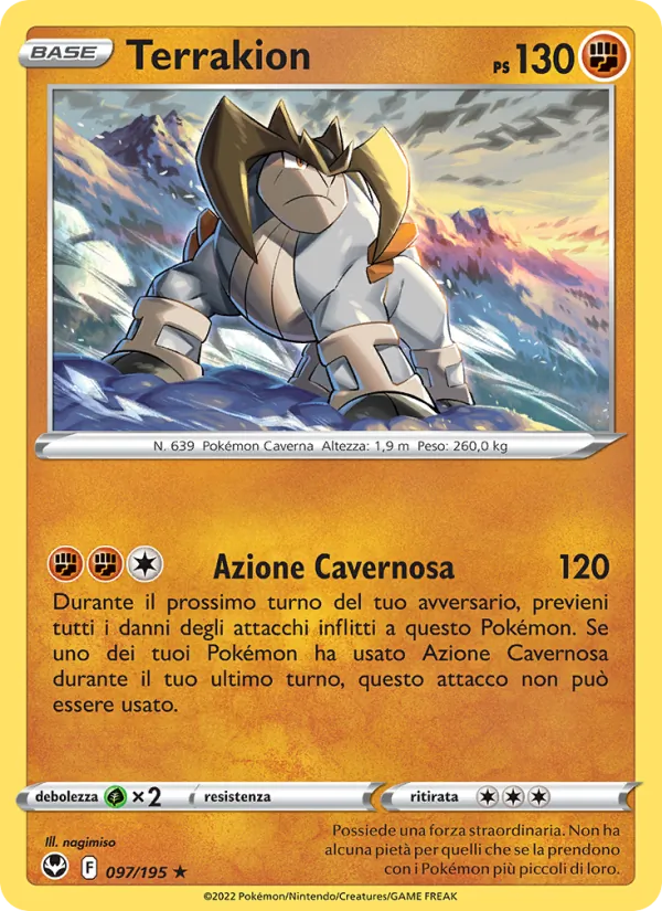 Carta Terrakion dell'espansione Tempesta Argentata, numero 097/195