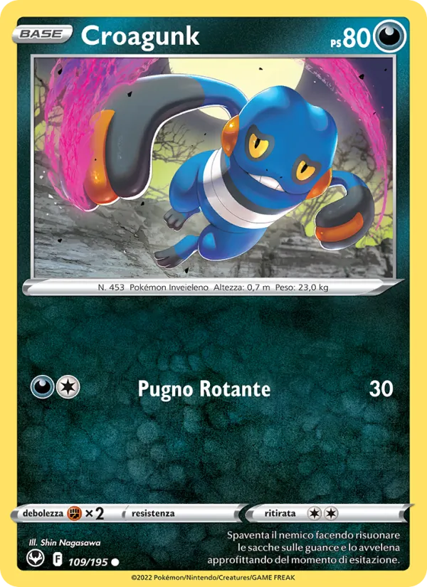Carta Croagunk dell'espansione Tempesta Argentata, numero 109/195