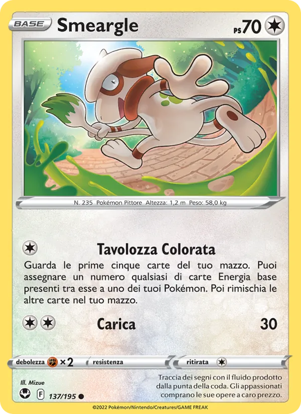 Carta Smeargle dell'espansione Tempesta Argentata, numero 137/195