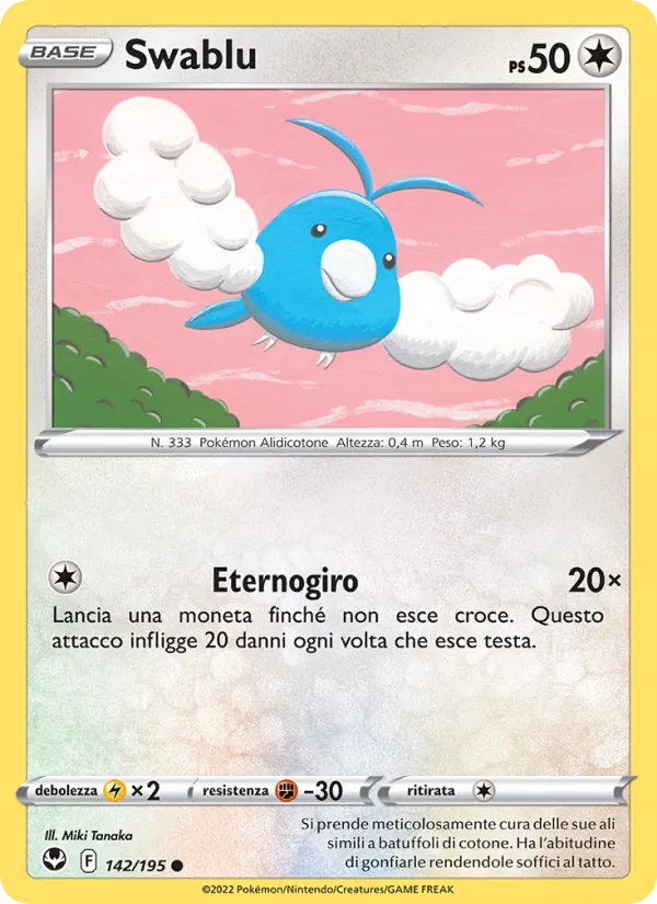Carta Swablu dell'espansione Tempesta Argentata, numero 142/195