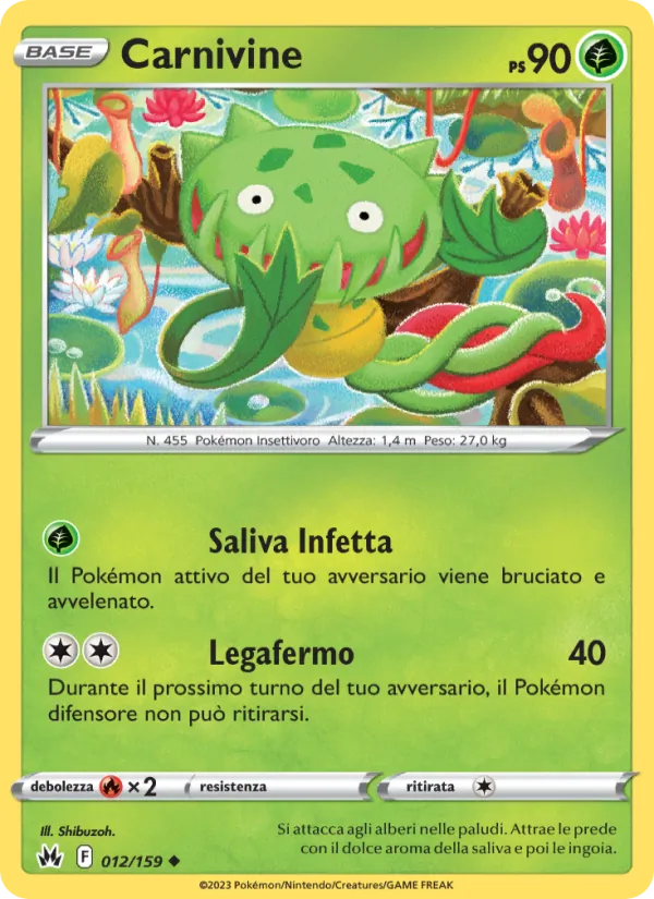 Carta Carnivine dell'espansione Zenit Regale, numero 012/159