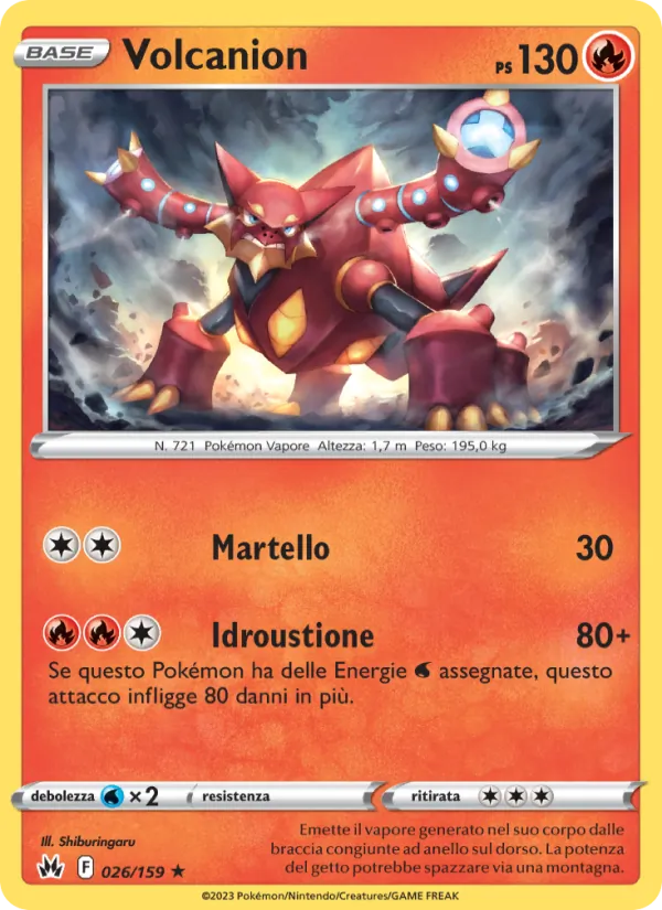 Carta Volcanion dell'espansione Zenit Regale, numero 026/159