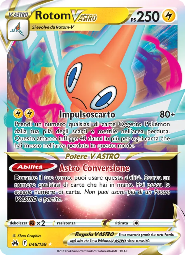 Carta Rotom V ASTRO dell'espansione Zenit Regale, numero 046/159