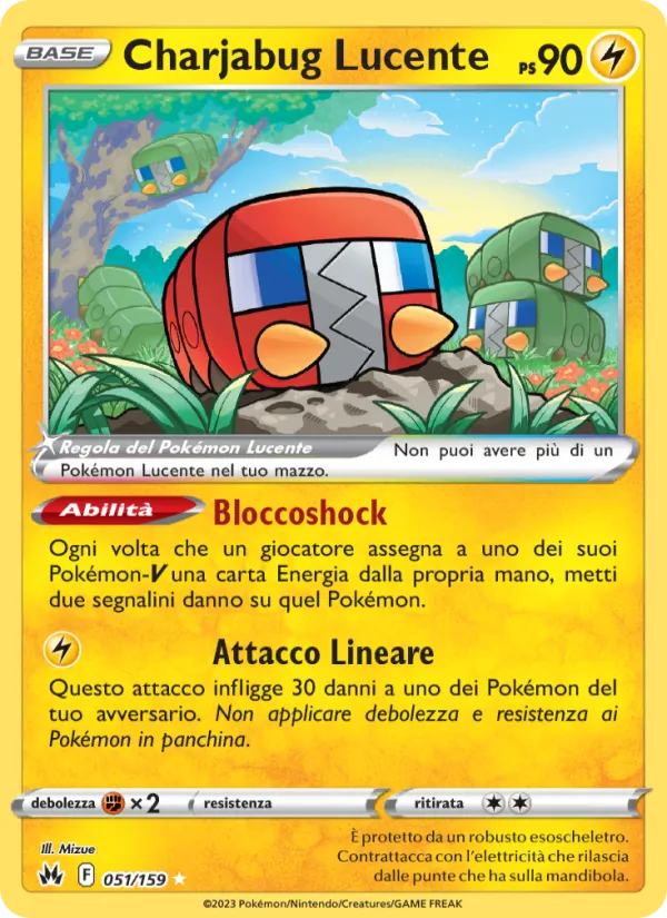 Carta Charjabug Lucente dell'espansione Zenit Regale, numero 051/159